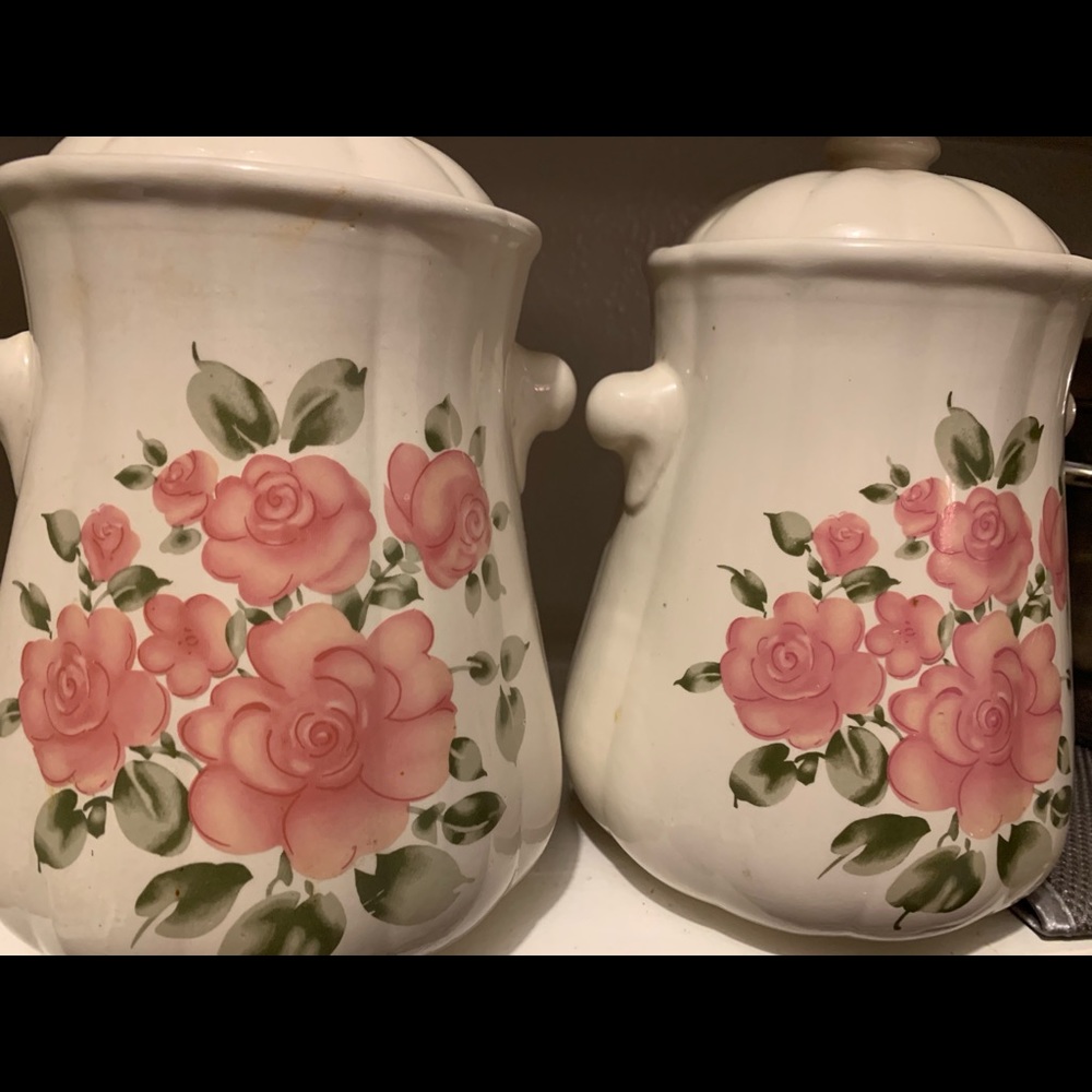 Vintage Roseland jars/canister set by Gibson - Picture 2 of 6